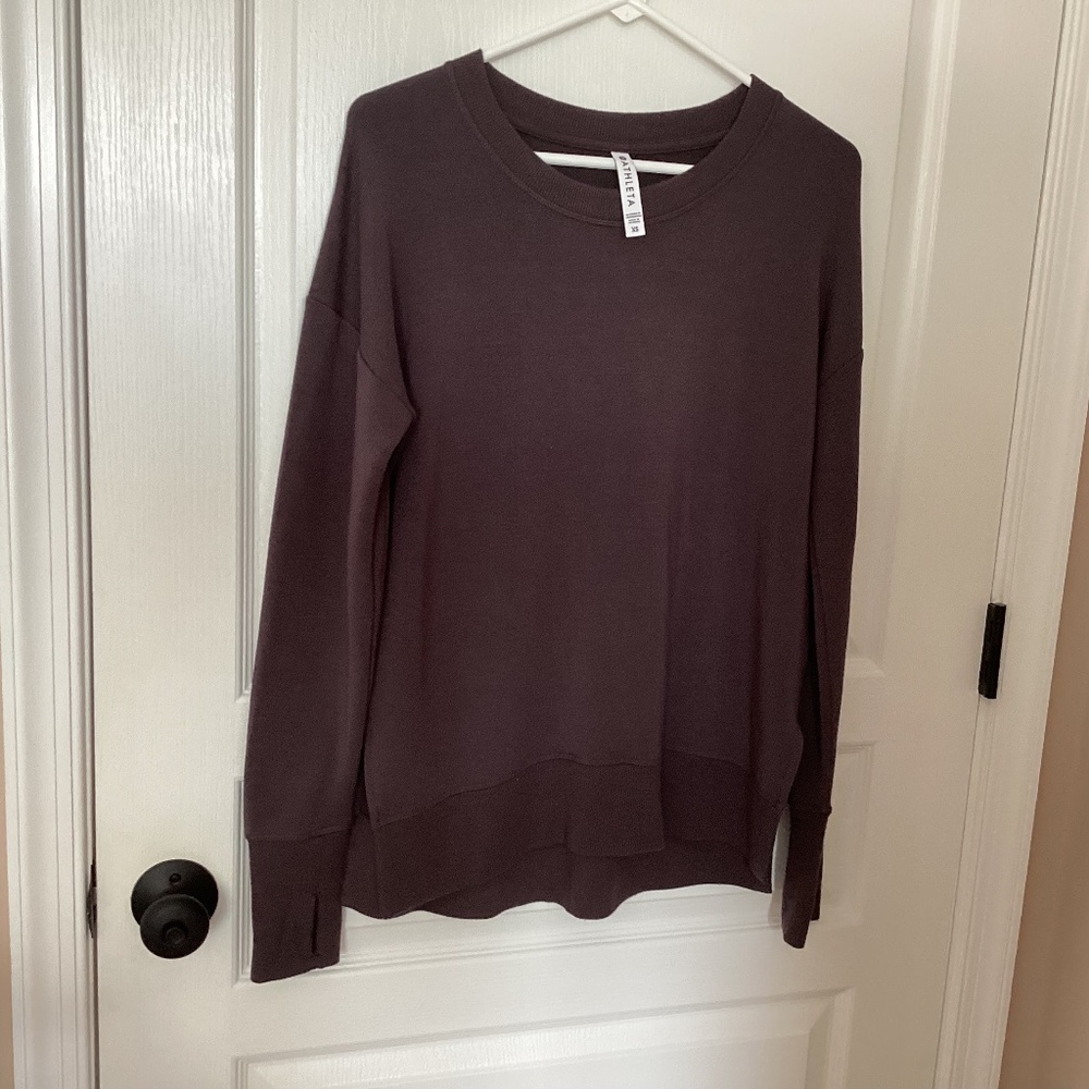 Athleta Women's Coastal Luxe Sweatshirt Wine Purple Size XS